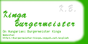 kinga burgermeister business card